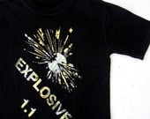 Kids Tshirt EXPLOSIVE 1.1 Big Detonators boy girl size XS S M L black tshirt bomb explosion childrens clothing