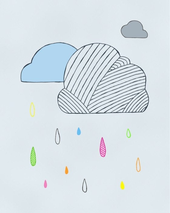 Rain Clouds - Sunshine - 8x10 Art Print on Recycled Cardstock