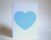 Loveheart Card - Blue Polka Dots - Post Consumer Recycled