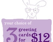 Greeting Card Discount Pack - 3 for 12 - Choose your own