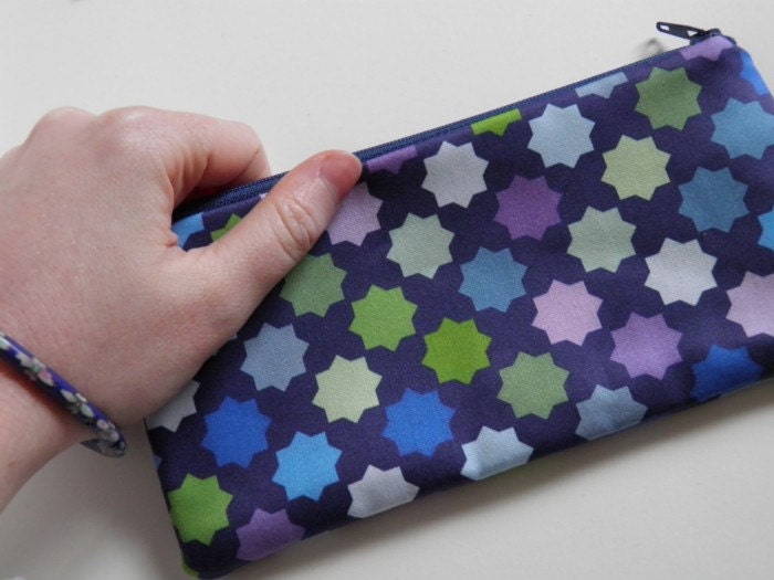 50% OFF SALE - Moroccan Star Zip Purse in Midnight Blue
