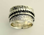 Sterling silver spinners ring - filigree wide band - A way of life 3.