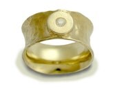 Engagement ring - Diamond gemstone ring from 14k yellow gold  - Be my love.