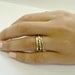 Diamonds engagement ring - 14k yellow gold engagement ring with 2 diamonds - Ensemble.