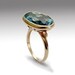 Engagement gemstone ring - 14K rose gold victorian ring set blue faceted quartz - Midnight blues.