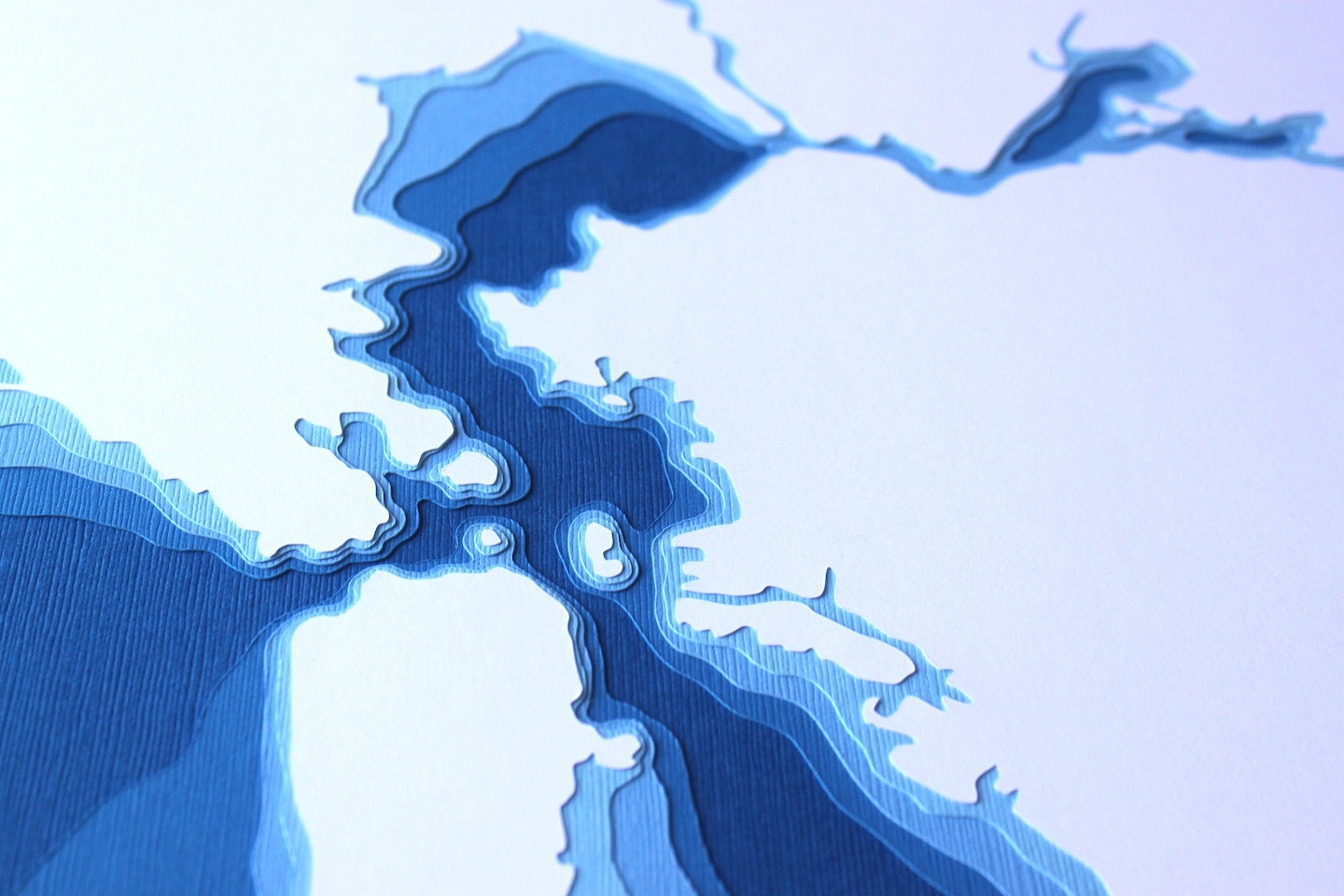San Francisco Bay - original 12 x 12 papercut art in your choice of color