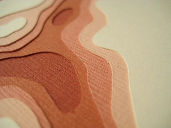 Topography in Terra Cotta - One handcut card
