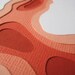 Topography in Red - Set of 4 handcut cards