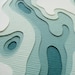 Topography in Teal - One handcut card