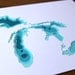 The Great Lakes - original 8 x 10 papercut art