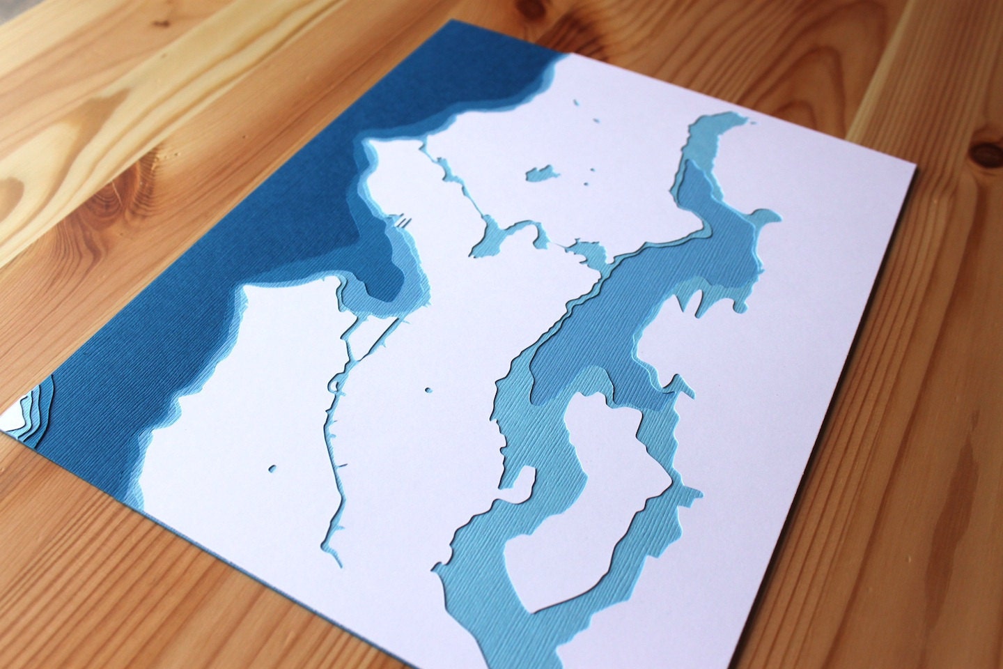 Seattle - 8 x 10 layered papercut art in your choice of colors