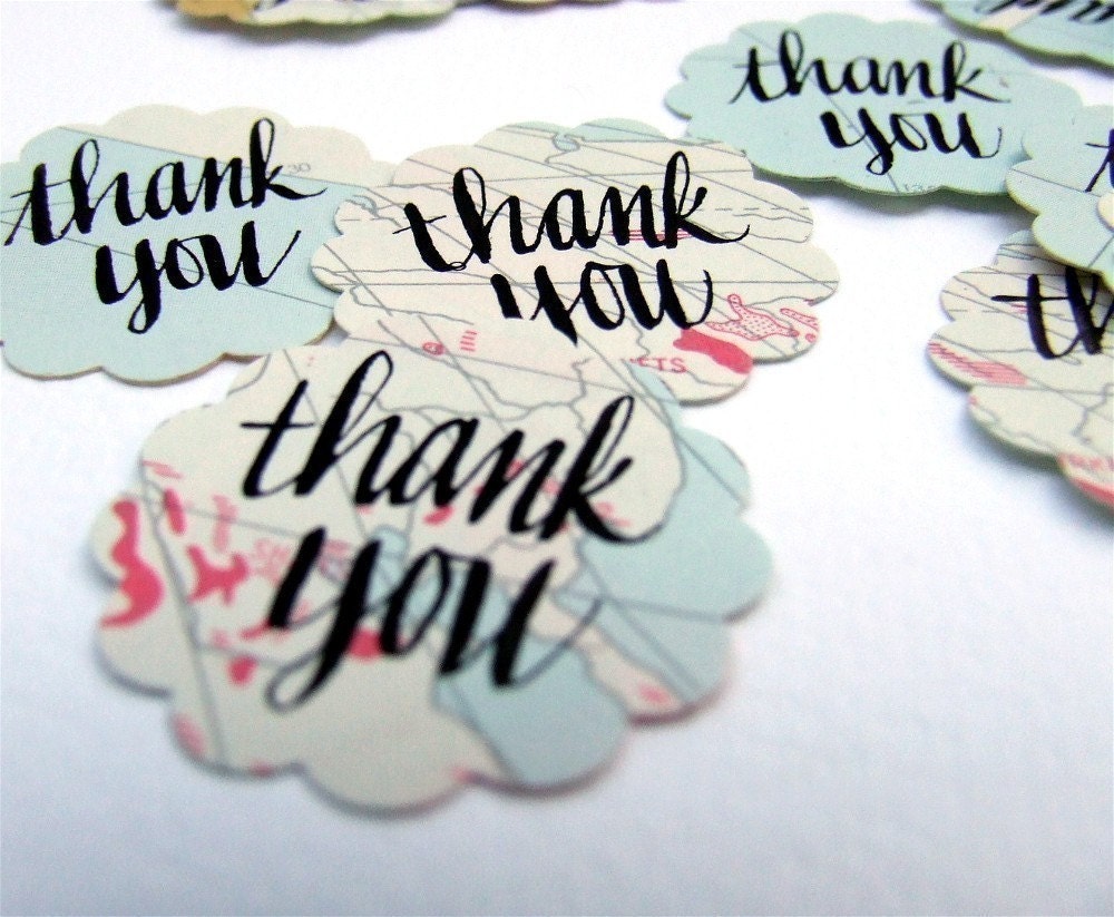 Vintage Atlas Thank You Envelope Seals