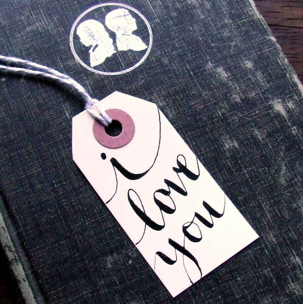 7 everyday gift tags, small hand lettered manila shipping tags, packaging hang tags by KisforCalligraphy