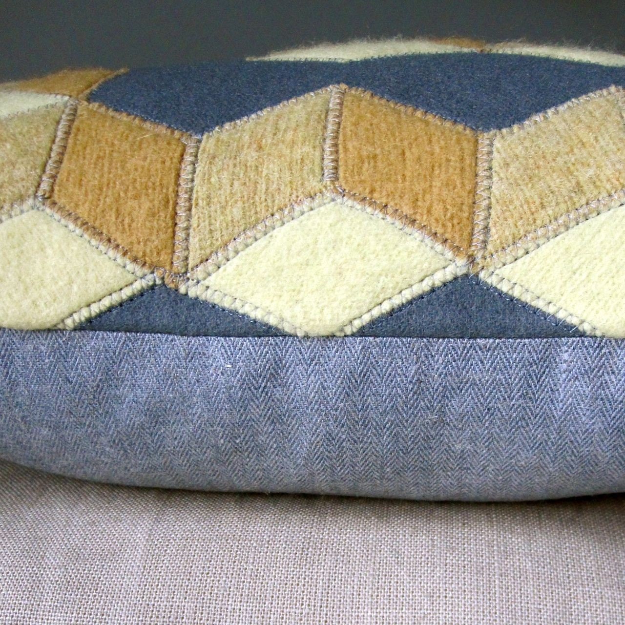 BLOK TILES FELT PILLOW made from recycled wool. 18 inches square.