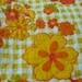 Vintage flower power cotton throw blanket quilt