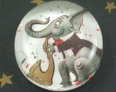 Elephant Playing the Saxophone Deluxe Bubble Magnet - RadiantBaubles