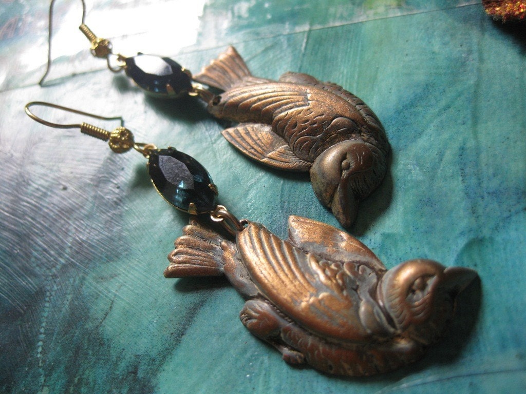 Serendipity - Gilded Gliding Bird Earrings