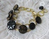 Evening at the Opera - Victorian Jet Glass Bracelet