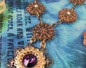 Queen for a Day - Filigree and Crystal Necklace