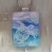 Dichroic Fused Glass Pendant, Necklace, Enamel, Turtle, Sea, Blue, Aqua, Silver, Necklace Included, One of a Kind