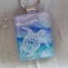 Dichroic Fused Glass Pendant, Necklace, Enamel, Turtle, Sea, Blue, Aqua, Silver, Necklace Included, One of a Kind