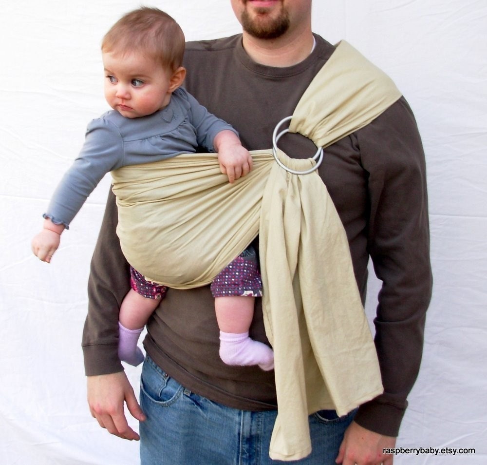 The Original Rustic Baby Sling in TEA-  Ring Sling for infant or toddler -