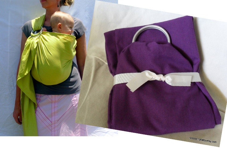 PURPLE linen-blend Baby Sling - Ring Sling - More Colors Available