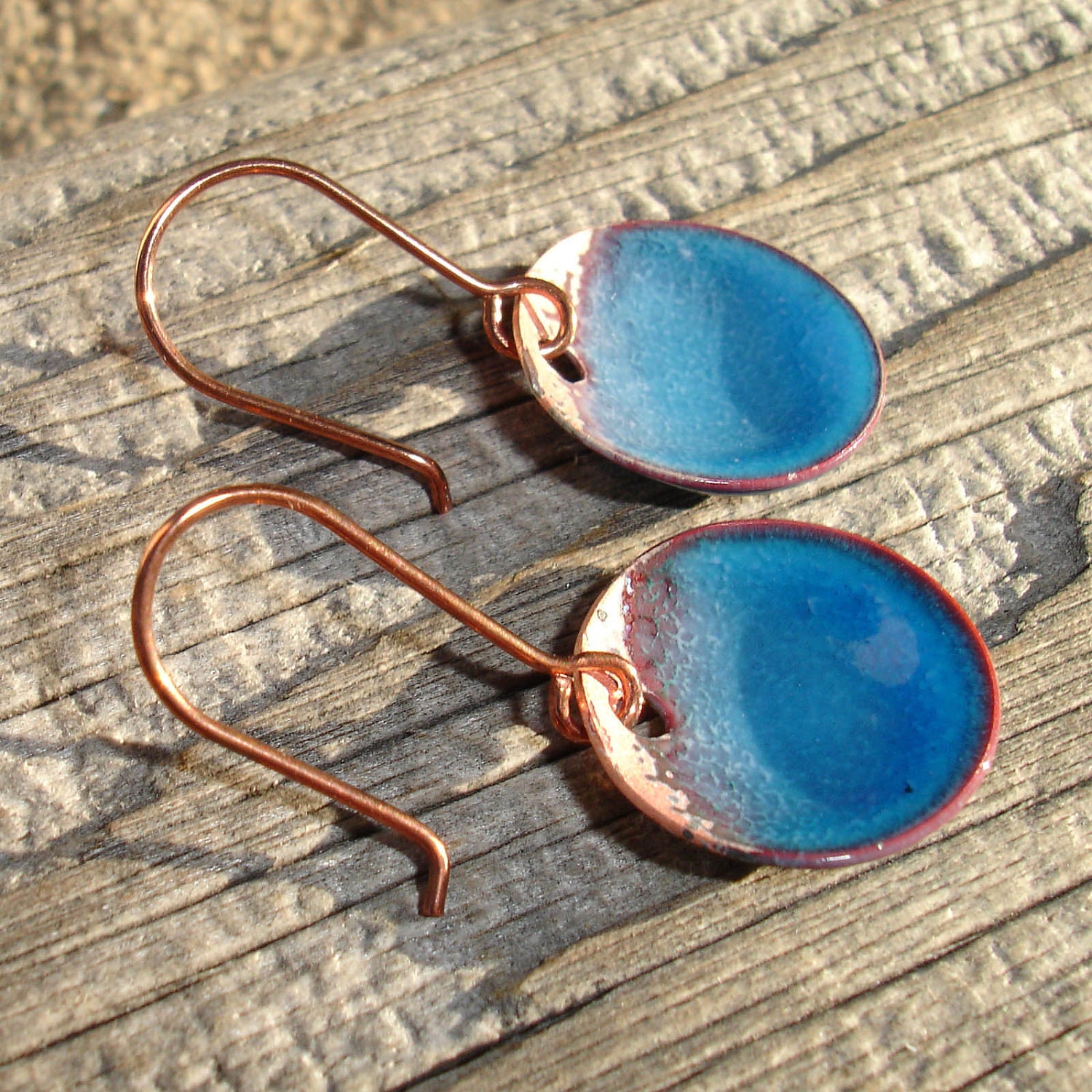 Handmade Enameled Copper Earrings Enamel On Copper By Studiosharon