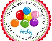 Candyland Stickers, Gumballs, Birthday party, Candy, Labels, Tags, Seals, Birthday, Favor, Kids, Children, Gift stickers, set of 12 Il_170x135