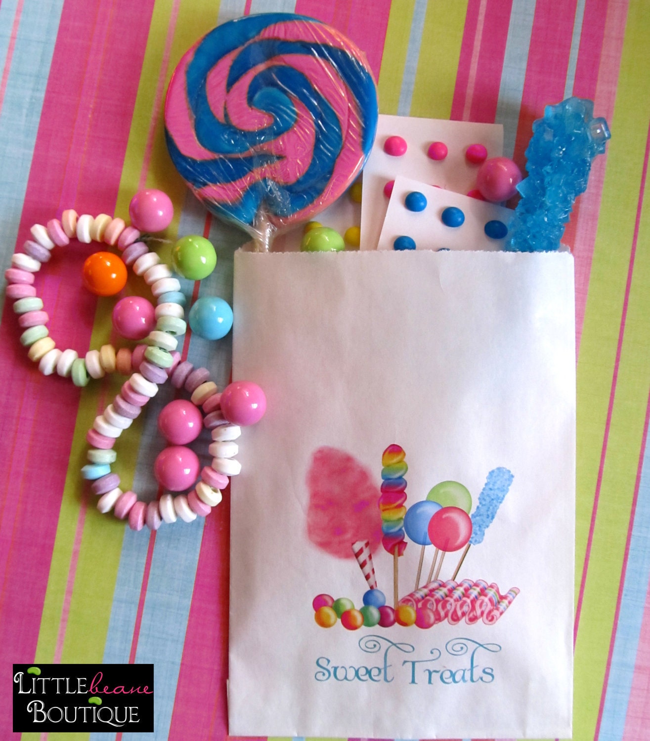 Personalized Candy Bags, Favor bags, Candy Buffet, Birthday party, Sweets, Treats,  Choose any Design in my Shop, Set of 24