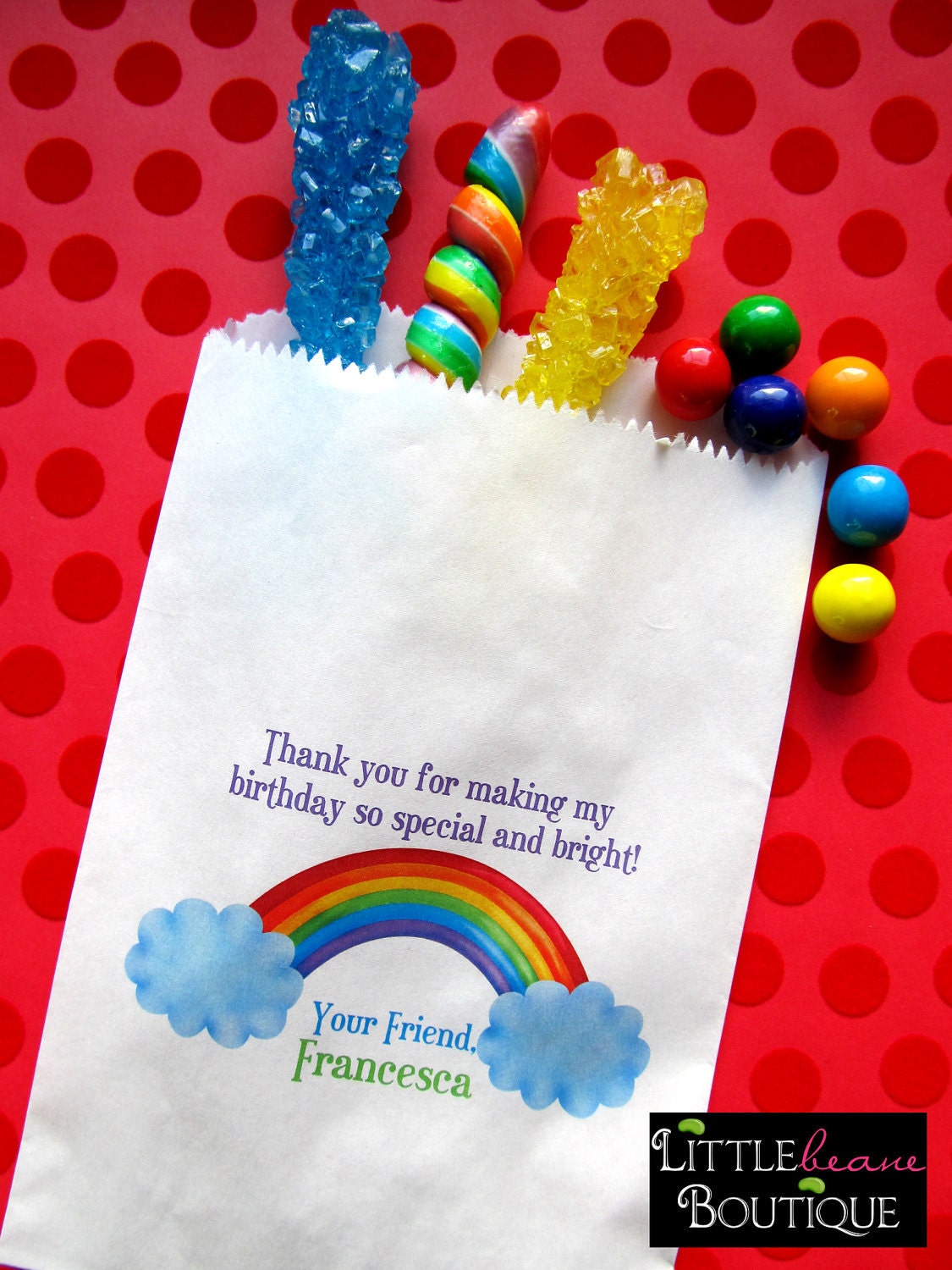 Rainbow Birthday Party, Favor bags, candy bags, Candy Buffet, Birthday party, Sweets, Treats, Set of 24