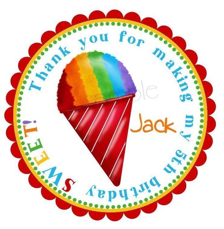 Snowcone Stickers, Circus,Carnival, Summer, Birthday Party, Labels, Tags, Seals, Embellishment, Children, set of 12 Il_570xn