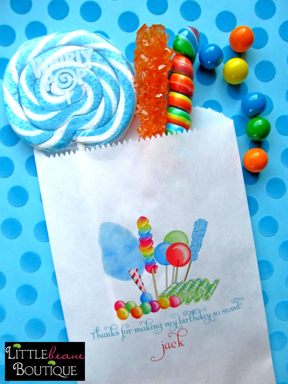 Personalized Candy Bags, Candy Circus, BOY COLORS, Favor bags, Candy Buffet, Birthday party, Sweets, Treats,Set of 24 Il_570xn
