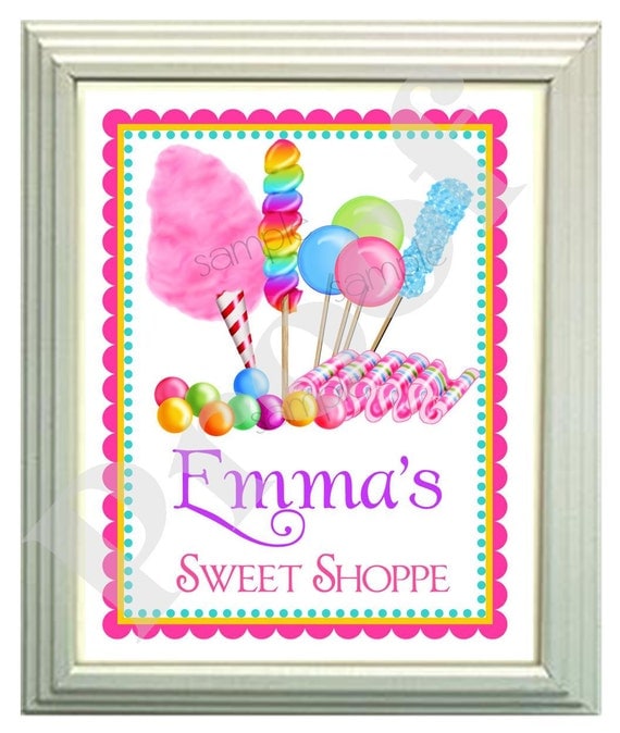 Personalized Wall Prints, 8 x 10, Wall Art, Candy Circus, Cotton candy, Lollipop, Gumballs, Candy,Children, Bedroom, Playroom, Il_570xn
