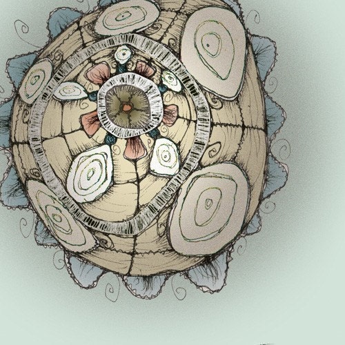 The Wise Barnacle - 5x5 print - shabby chic
