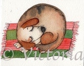 Sleepy Dog  5x4 original