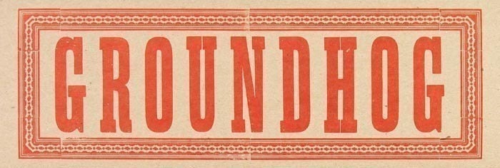 GROUNDHOG oversized postcard hand printed letterpress