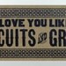 I LOVE YOU LIKE BISCUITS AND GRAVY OVERSIZED POSTCARD LETTERPRESS HAND PRINTED