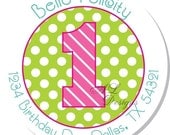 Personalized Birthday Stickers -- Girl Birthday Number -- Personalized Labels, Address Labels, Party Favors -- Choice of Size