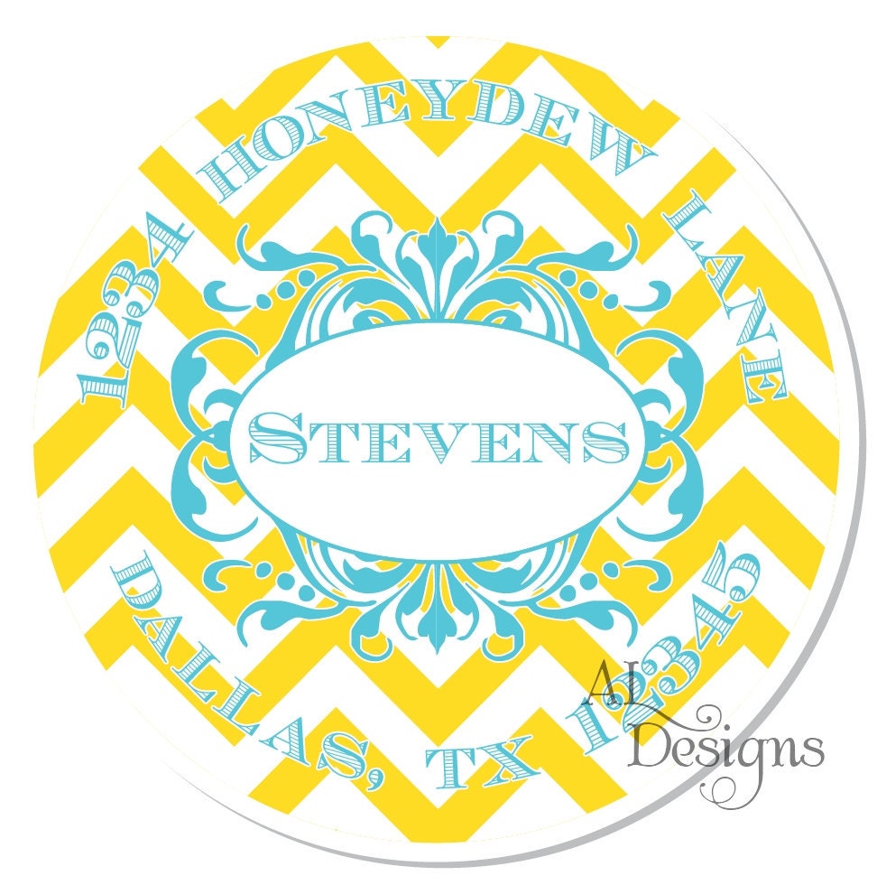 Personalized Stickers -- Chevron -- Personalized Labels, Family Adress Labels, Wedding Favor Labels -- Choice of Size