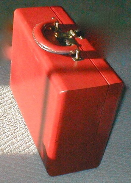 Vintage Traincase Fine Leather Hard Case MakeUp Kit and Jewelry Case