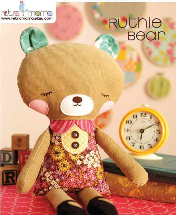 Girl Bear Doll Sewing Pattern PDF Instant Download
