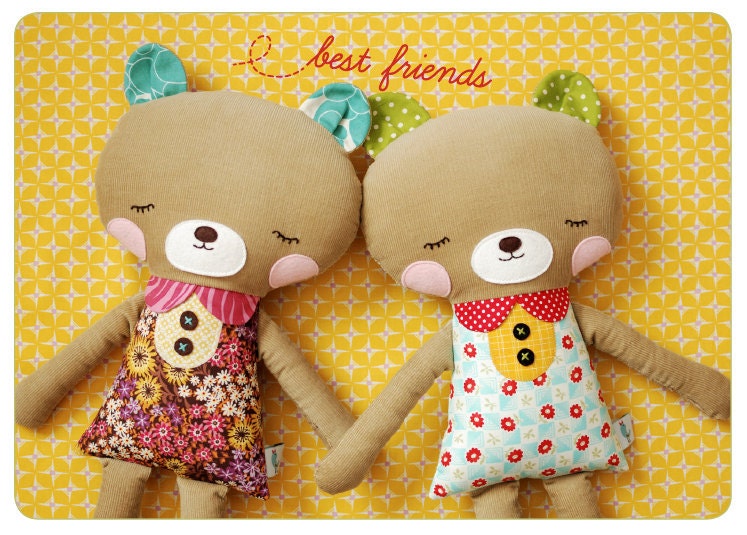 Girl Bear Doll Sewing Pattern PDF Instant Download