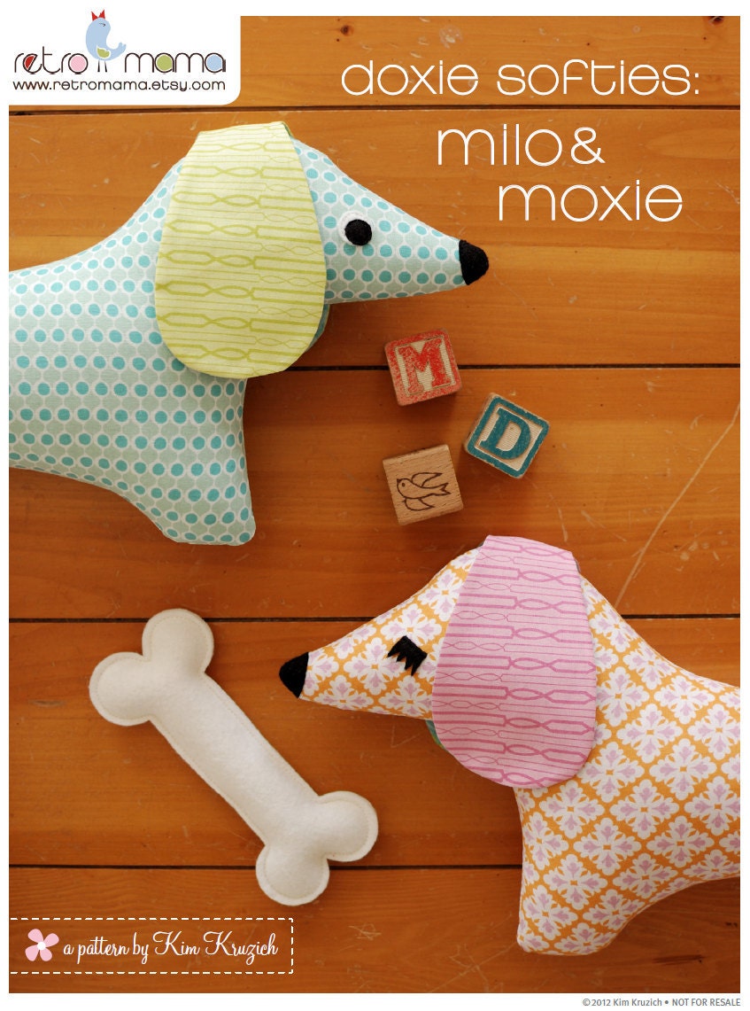 PDF Sewing Pattern Milo and Moxie Dachshund Softies Instant Download
