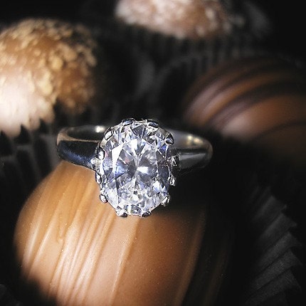 18K recycled white gold and 1.33ctw moissanite - Cherish