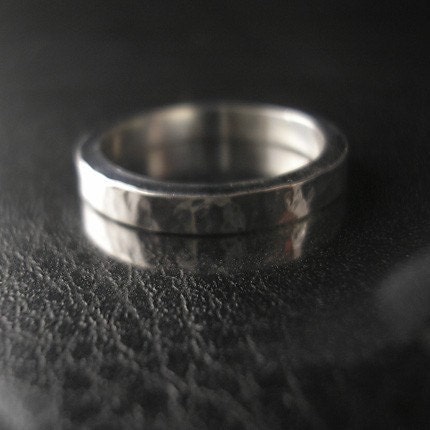 Twilight -hammered finish sterling silver ring