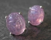 Scarab Beetles -vintage glass earrings