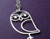 Sweet Owl - sterling silver owl pendant