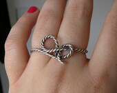 Remember Me, Sailor - brass knuckles rope jewelry ring - nautical jewelry -  knot in sterling silver