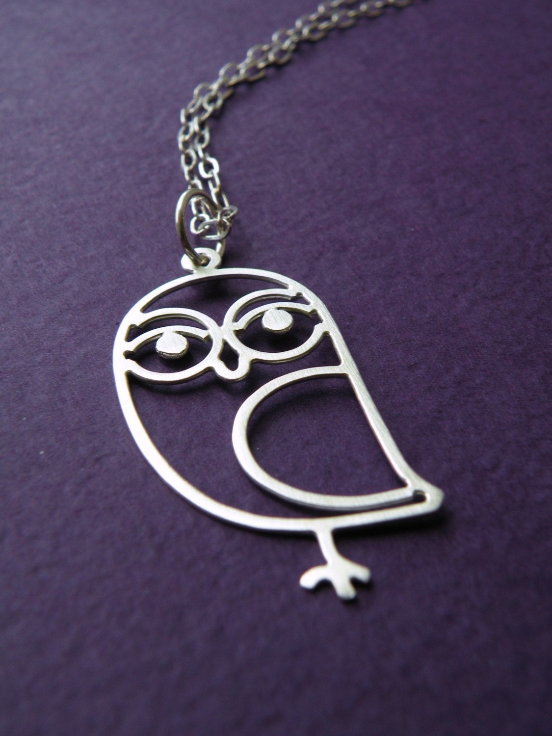 Sweet Owl - sterling silver owl pendant